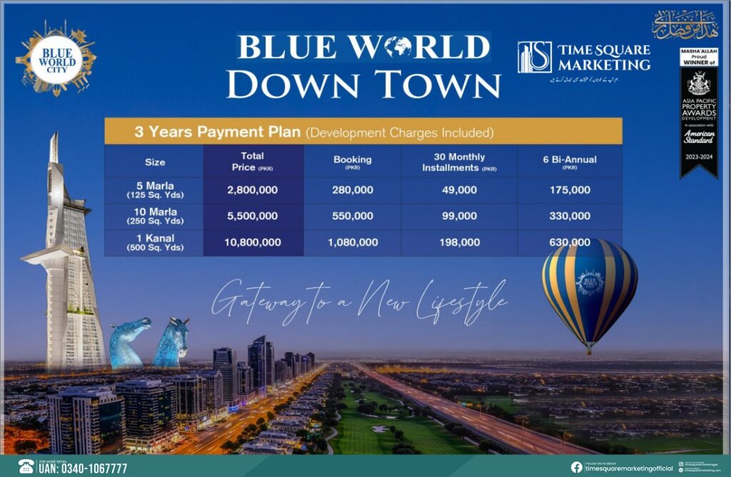 Blue World City Downtown Block Payment Plan